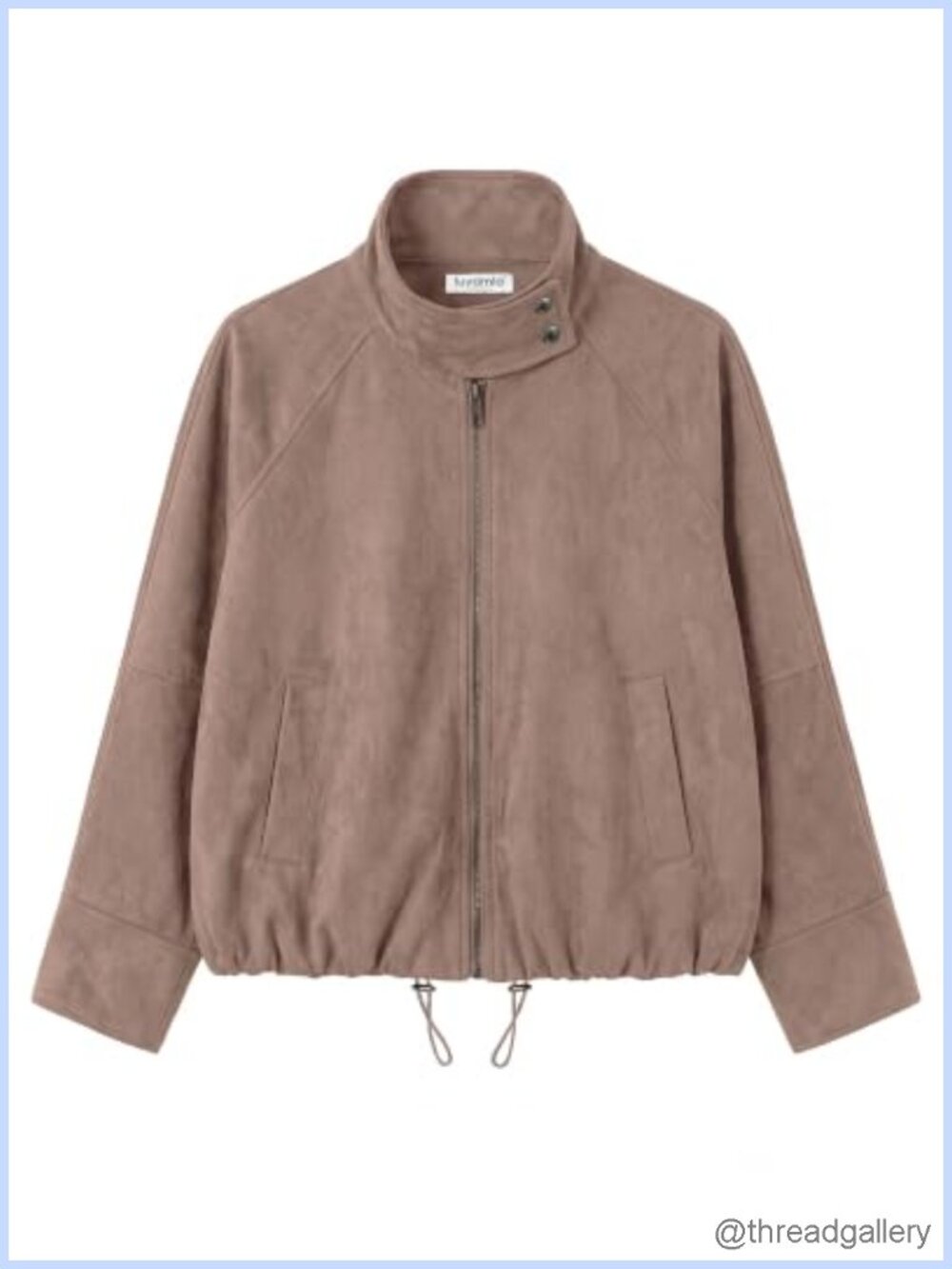 Faux Suede Cropped Funnel Neck Zip Up Jacket Oversized Fall Coat
